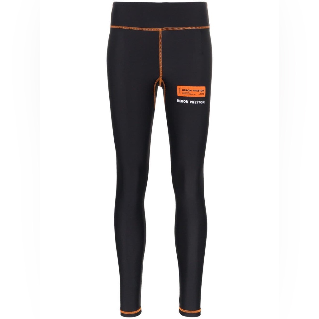 Heron Preston Women's Black High Waist Contrast Stitch Leggings
